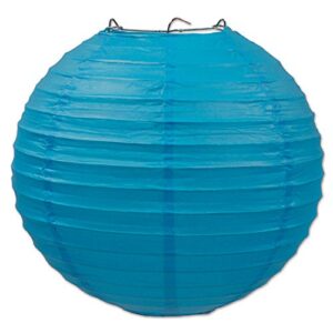 beistle paper lanterns party decorations, blue paper lanterns 9.5 inch, pack of 18