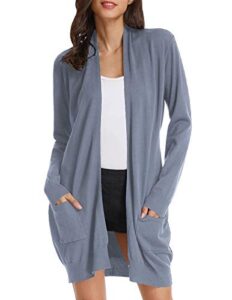 grace karin plus size long open front cardigans sweaters for women(3xl,grey blue)