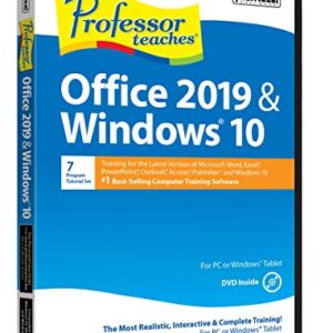 Professor Teaches Office 2019 & Windows 10 - Training Software for Microsoft Office & Windows 10 Includes Interactive Training for Word, Excel, PowerPoint, Outlook, Access & Publisher & Windows 10