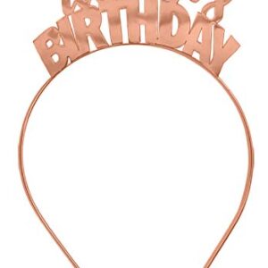 RhinestoneSash Birthday Tiara Rose Gold - It's My Birthday Tiara Headband - Birthday Party Decorations, Hair Accessories- HdBd(ItMyBD) RG