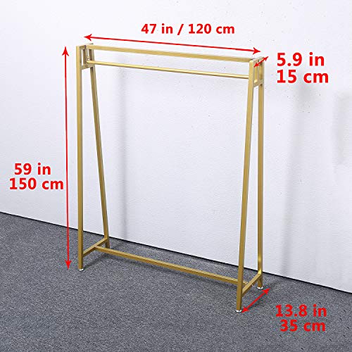 MBQQ Moden Metal Clothes Rack with Clothing Hanging Rack Organizer for Laundry Drying Rack Display Racks Garment Racks,Gold