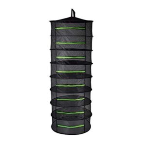 NXqilixiang Herb Drying Rack Net Dryer Hanging Dry Net 8 Layer Collapsible Hanging Dryer with Zipper Net Carrying Case Indoor and Outdoor for Herb Beans Fish Vegetable Drying (8 Layers - with Zipper)