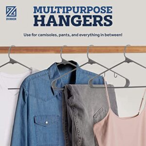 Zober Plastic Hangers 50 Pack - Gray Plastic Hangers - Space Saving Clothes Hangers for Shirts, Pants & for Everyday Use - Clothing Hangers with Hooks