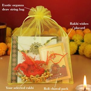 TIED RIBBONS Rakhi for Brother Set of 2 Rakhi | Rakhi Card | Roli Chawal Tika | - Raksha bandhan Rakhi Bracelet for Brother Rakhi Set of 2 | Rakhi Thread | Rakhi Gifts for Brother