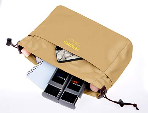Vercord Canvas Handbag Organizers, Sturdy Purse Insert Organizer Bag in Bag, 10 Pockets Khaki Small