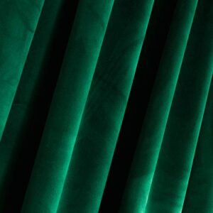 Roslynwood Velvet Curtains Forest Green Rod Pocket & Clip Rings Drapes Emerald Green 63 inch Thermal Insulated for Bedroom 2 Panels (W52'' x L63'', Emerald Green)