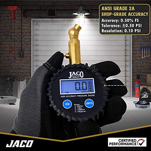 JACO Elite Digital Tire Pressure Gauge - Professional Accuracy - 100 PSI
