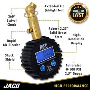 JACO Elite Digital Tire Pressure Gauge - Professional Accuracy - 100 PSI