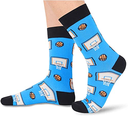 HAPPYPOP Fun Basketball Socks Men, Basketball Gifts Basketball Coach Gifts Basketball Team Gifts Basketball Fan Gifts