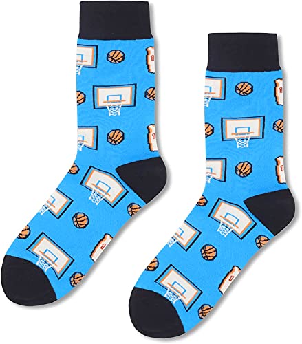 HAPPYPOP Fun Basketball Socks Men, Basketball Gifts Basketball Coach Gifts Basketball Team Gifts Basketball Fan Gifts