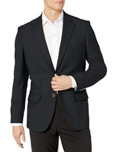 amazon essentials men's long-sleeve classic-fit button-front stretch blazer, black, 48