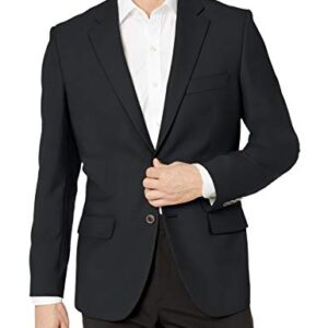 Amazon Essentials Men's Long-Sleeve Classic-fit Button-Front Stretch Blazer, Black, 48