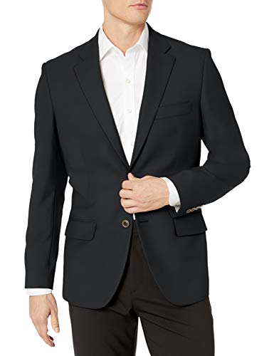 Amazon Essentials Men's Long-Sleeve Classic-fit Button-Front Stretch Blazer, Black, 48