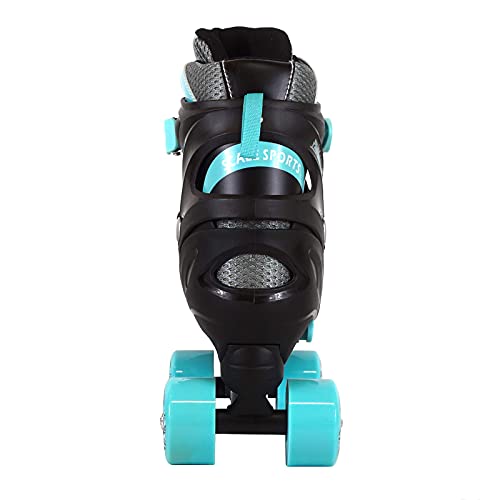 Scale Sports Adjustable Roller Skates for Kids Teen and Ladies Small Size Turquoise