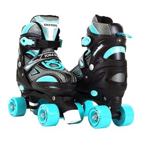 scale sports adjustable roller skates for kids teen and ladies small size turquoise