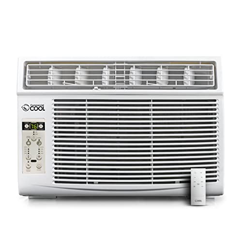 COMMERCIAL COOL Air Conditioner 10,000 BTU with Remote Control and Adjustable Thermostat, Air Conditioner Window Unit up to 450 Sq. Ft. with Electronic Controls & Digital Display, Window AC Unit