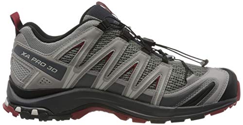 Salomon XA PRO 3D Trail Running Shoes for Men Sneaker, Grey Monument/Ebony, 8.5