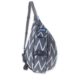 kavu mini rope sling bag polyester crossbody backpack - black zig zag
