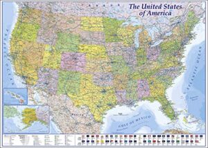 xxl usa map premium poster giant america map with all states 55" x 39" maps in minutesÙ (55"x39")