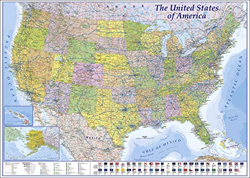 XXL USA Map Premium Poster Giant America Map with all States 55" x 39" MAPS IN MINUTESÙ (55"x39")