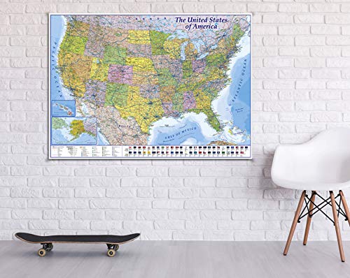 XXL USA Map Premium Poster Giant America Map with all States 55" x 39" MAPS IN MINUTESÙ (55"x39")