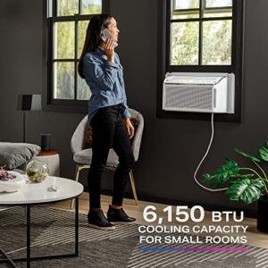 GE Profile Ultra Quiet Window Air Conditioner 6,200 BTU, WiFi Enabled Energy Efficient for Small Rooms, Easy Installation with Included Kit, 6K Window AC Unit, Energy Star, White