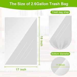 Clear Trash Bags - 100 Clear 2.6 Gallon Small Garbage Bags（white） for home office kitchen Trash Can Bathroom Bedroom…