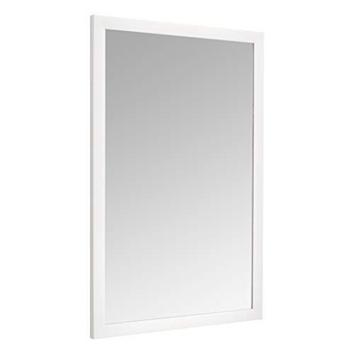 Amazon Basics Rectangular Wall Mount Mirror 24" x 36", Standard Trim, White