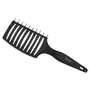 l'ange hair siena wide curved vented hair brush | detangle brush with nylon bristles | best brush for tangles and knots | ideal brush for men and women | vented hair brushes for airflow | black
