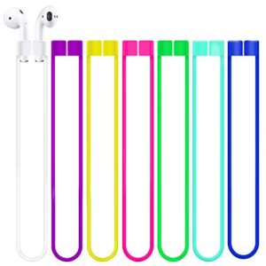 abcool compatible with anti-lost straps accessory airpods 1 2 pro - 7 pcs colorful assorted strings, soft sport tether lanyard, running silicone wire cable connector, silica gel neck rope cord