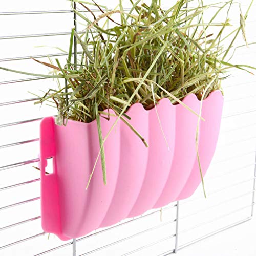 Guinea Pigs Hay Feeder Rack, Rabbit Mess-Free Alfalfa Dispenser,Hay Manger Rack for Rabbit, Guinea Pig, Ferret Small Animal Feeder (Random Color)