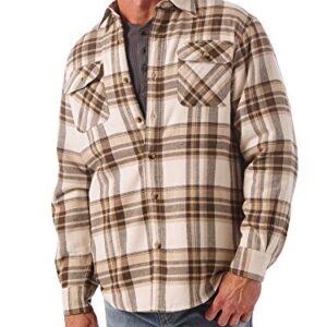 Wrangler Authentics Men's Long Sleeve Sherpa Lined Shirt Jacket, Birch, Medium