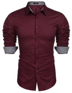 coofandy mens shirt business dress slim fit casual button down