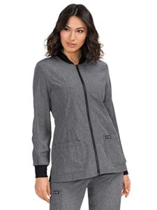 koi basics koi450 women's scrub jacket heather grey xl