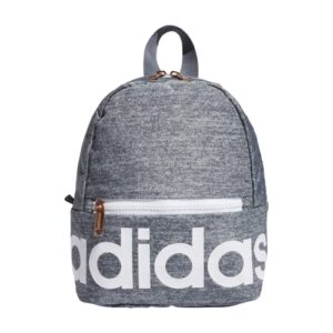 adidas linear mini backpack small travel bag, jersey onix/white/rose gold, one size