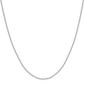 BORUO 925 Sterling Silver Cable Chain Necklace, 1mm Solid Italian Nickel-Free Lobster Claw Clasp 18 Inch