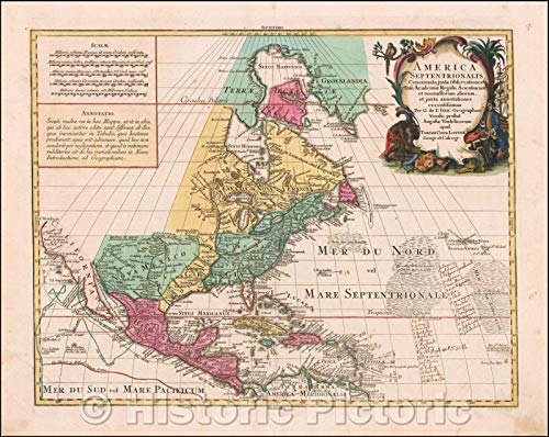 Historic Map - America Septentrionalis Concinnata juxta Observationes, 1760, Tobias Conrad Lotter v2 44in x 35in