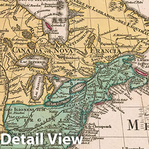 Historic Map - America Septentrionalis Concinnata juxta Observationes, 1760, Tobias Conrad Lotter v2 44in x 35in