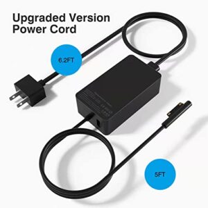 [Upgraded Version] Surface Pro Charger 65W for Surface Pro 3/4/5/6/7/8/9/X Power Supply Adapter, Compatible for Both Microsoft Surface Book Laptop/Tablet，Works with 65W&44W&36W&24W (6.6 Ft Cord)