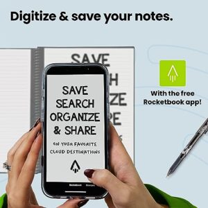 Rocketbook Planner & Notebook, Fusion : Reusable Smart Planner & Notebook | Improve Productivity with Digitally Connected Notebook Planner | Dotted, 8.5" x 11", 42 Pg, Infinity Black, with Pen, Cloth, and App