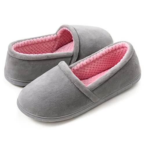 ULTRAIDEAS Women's Comfy Lightweight Slippers Non-Slip House Shoes for Indoor & Outdoor (Medium, 8-9 US, Grey)