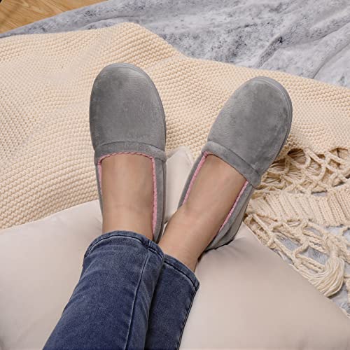 ULTRAIDEAS Women's Comfy Lightweight Slippers Non-Slip House Shoes for Indoor & Outdoor (Medium, 8-9 US, Grey)