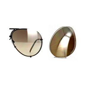 porsche design original lenses set only - for model p8478-100% authentic (v756 - brown gradient silver mirror, 63)