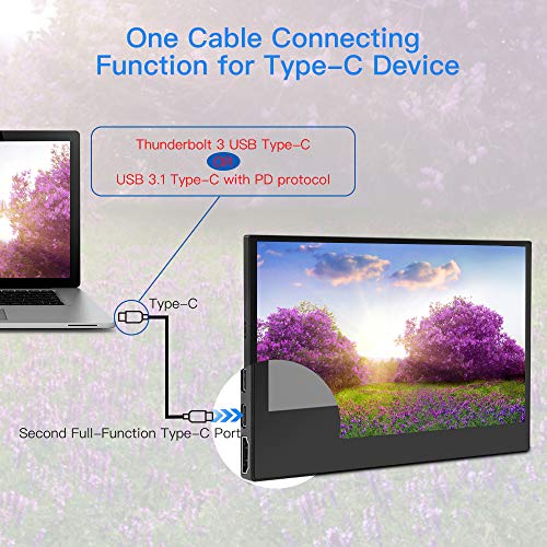 Eyoyo 13.3 inch USB C Touchscreen Monitor 1920x1080 IPS Portable Monitor Second Monitor for Laptop PC Mini PC Screen w/USB-C & HDMI Input