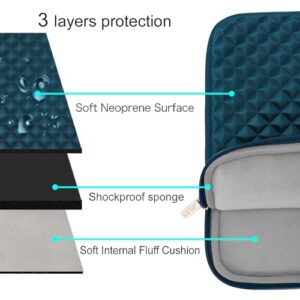 MOSISO Laptop Sleeve Compatible with MacBook Air/Pro, 13-13.3 inch Notebook, Compatible with MacBook Pro 14 inch 2023-2021 A2779 M2 A2442 M1, Diamond Foam Neoprene Bag with Small Case, Deep Teal