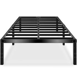 haageep full size bed frame 18 inch tall platform bedframe no box spring needed high with storage metal