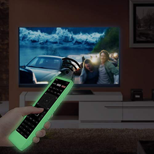 Fintie Remote Case for Vizio XRT122 Smart TV Remote, CaseBot (Honey Comb) Lightweight Anti-Slip Shockproof Silicone Cover for Vizio XRT122 LCD LED TV Remote Controller, Green- Glow in The Dark