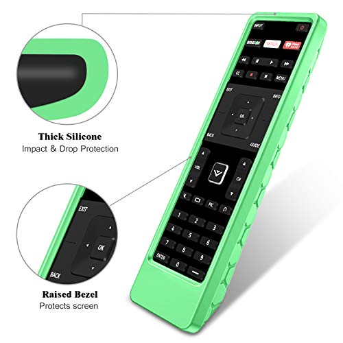 Fintie Remote Case for Vizio XRT122 Smart TV Remote, CaseBot (Honey Comb) Lightweight Anti-Slip Shockproof Silicone Cover for Vizio XRT122 LCD LED TV Remote Controller, Green- Glow in The Dark