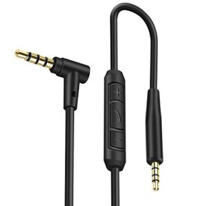 cypher.v replacement audio extension cable cord wire,for bose quietcomfort qc25 qc35 soundlink soundtrue on ear headphones with in line mic volume control (black)