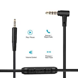 CYPHER.V Replacement Audio Extension Cable Cord Wire,for Bose QuietComfort QC25 QC35 Soundlink SoundTrue On Ear Headphones with in Line Mic Volume Control (Black)